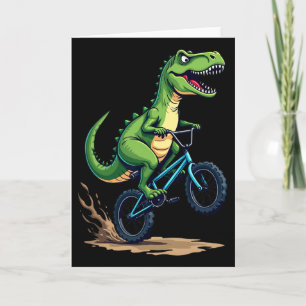 Dinosaur-BMX-Fahrradfahrer-Mountainbiking-lustige- Karte