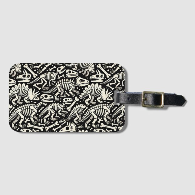 Dinosaur Bone Adventure Gepäckanhänger (Vorderseite (Horizontal))