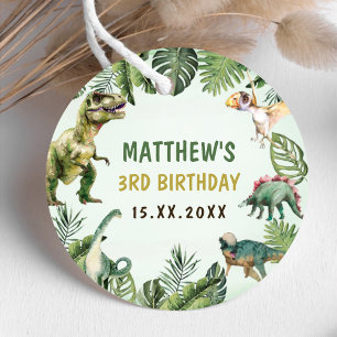 Dinosaur Boy 3. Geburtstag Party Geschenkanhänger