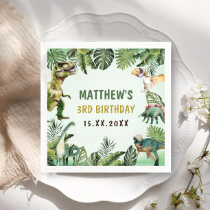 Dinosaur Boy 3. Geburtstag Party Serviette