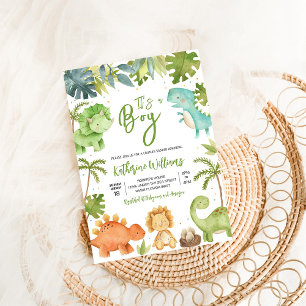 Dinosaur Boy Baby Shower Einladung