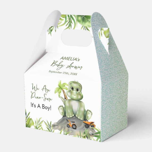 Dinosaur Boy Baby Shower Geschenkschachtel (Vorderseite)