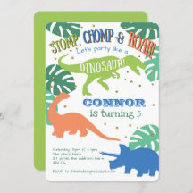 Dinosaur, Boy Birthday Party, Green, Blue Birthday