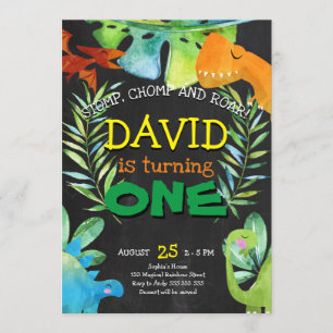 Dinosaur Boy Erster Geburtstag 1. Dino Party Einladung
