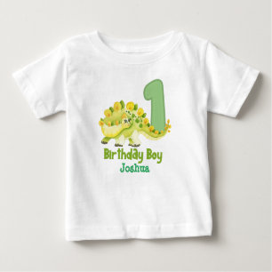Dinosaur Boy Erster Geburtstag mit Name Baby T - S Baby T-shirt