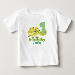 Dinosaur Boy Erster Geburtstag mit Name Baby T - S T-shirt