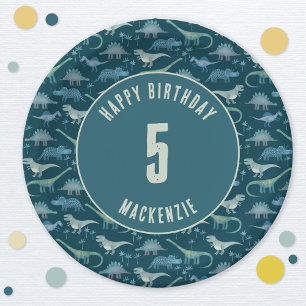 Dinosaur Boy Kindergeburtstag Party Dark Pappteller