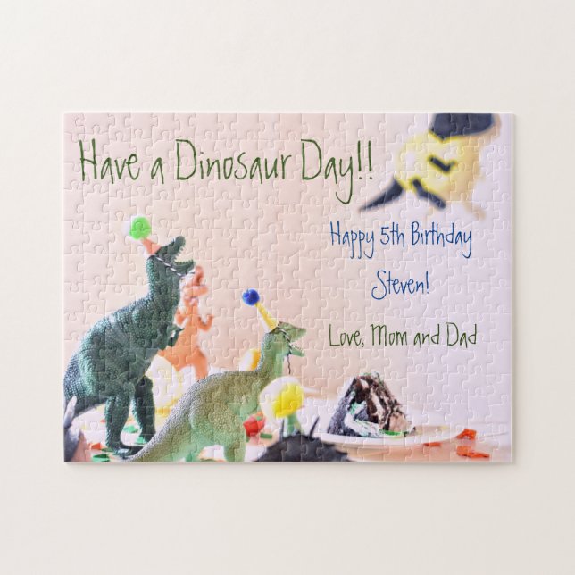 Dinosaur Boys Birthday Geschenk Jigsaw Puzzle (Horizontal)