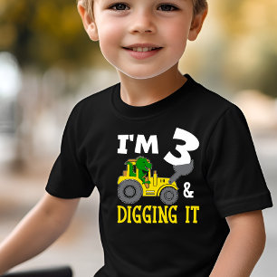 Dinosaur Boys Digging drei T-Shirt