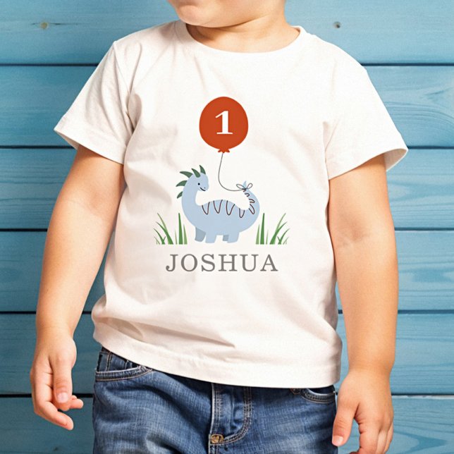 Dinosaur Boys Erster 1. Geburtstag Baby T-shirt (Von Creator hochgeladen)