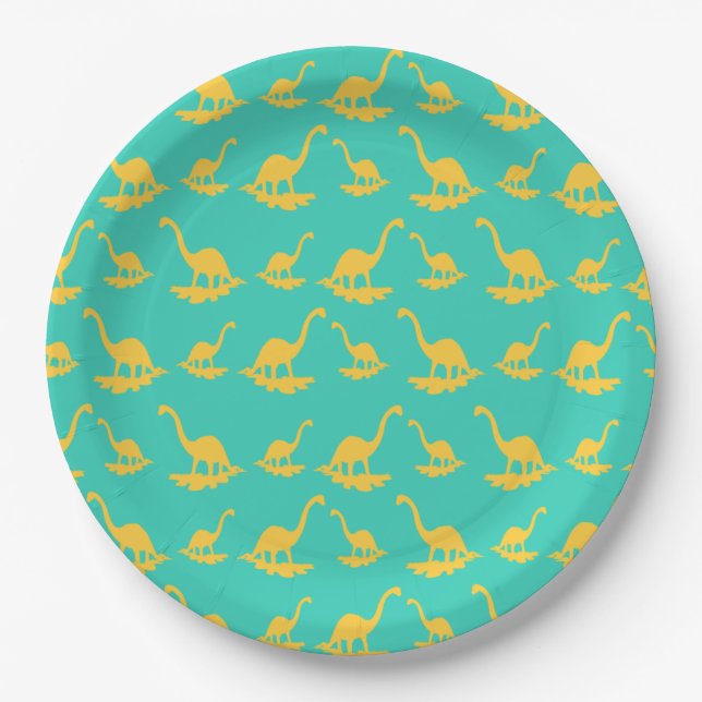 Dinosaur Boys Geburtstagsparty Paper Plate Pappteller (Vorderseite)