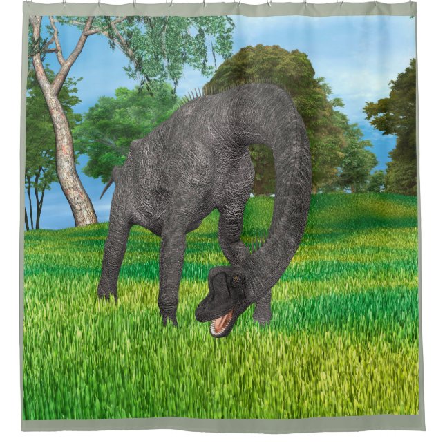 Dinosaur Brachiosaurus Duschvorhang (Vorderseite)