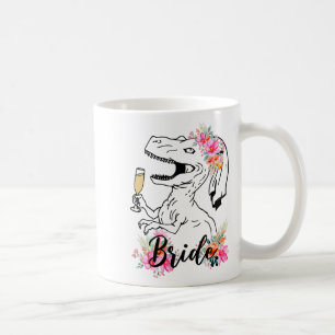 Dinosaur Braut Brautjungfer Floral Junggesellinnen Kaffeetasse