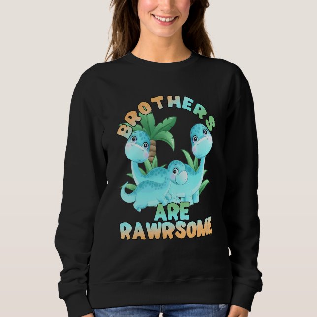 Dinosaur Brother 3 Brüder Big Little Middle Rawr Sweatshirt (Vorderseite)