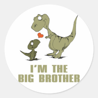 Dinosaur Brothers Runder Aufkleber