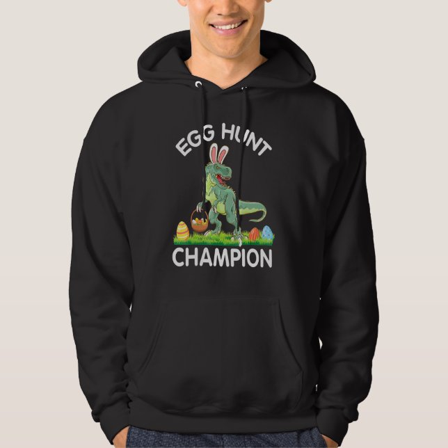 Dinosaur Bunny Jagd Ostereier Champion Hoodie (Vorderseite)