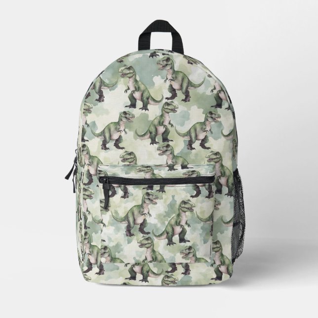 Dinosaur Camouflage Green Backpack Bedruckter Rucksack (Vorderseite)