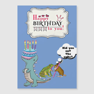 Dinosaur Card /Funny birthday card/ Magnetkarte