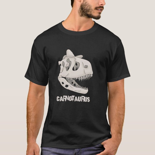 Dinosaur Carnotaurus Fossils Karneval Prehistorisc T-Shirt (Vorderseite)
