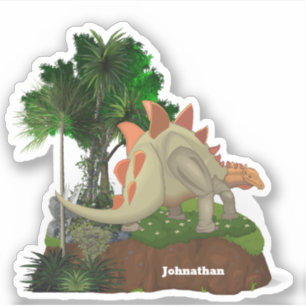 Dinosaur Cartoon stegosaurus DIY Namensjungen Aufkleber