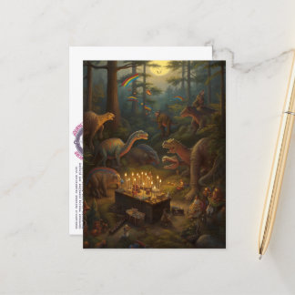 Dinosaur Celebration Postcard Postkarte