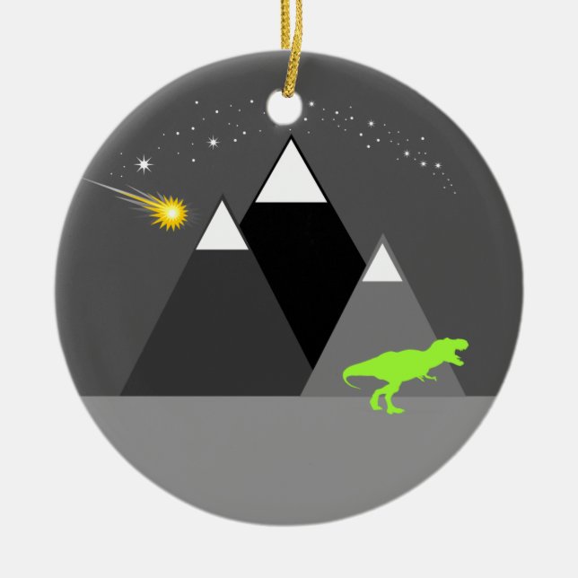Dinosaur Chaser Keramik Ornament (Vorne)
