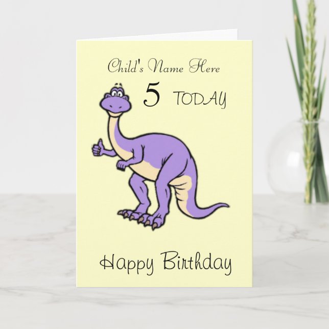Dinosaur Child's Personalised Birthday Card Karte (Vorderseite)
