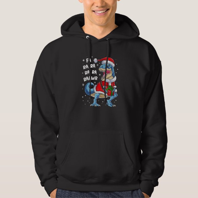 Dinosaur Christmas Fa Ra Rawr Tree Rex Boys Xmas Hoodie (Vorderseite)