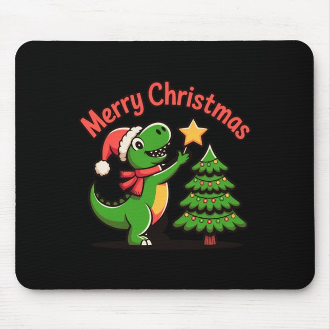 Dinosaur Christmas Merry Christmas T-rex Decoratin Mousepad (Vorne)