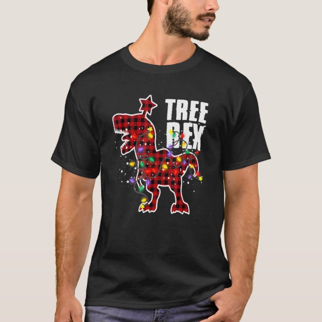 Dinosaur Christmas Pajamas Tree Rex Kostüm Xmas L T-Shirt (Vorderseite)