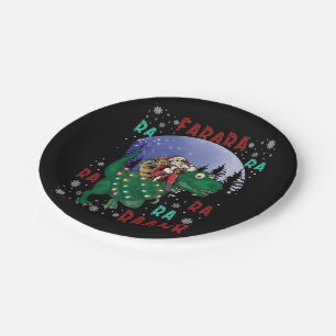 Dinosaur Christmas Pappteller