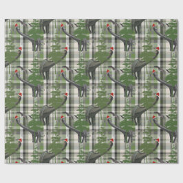 Dinosaur Christmas Plaid Geschenkpapier