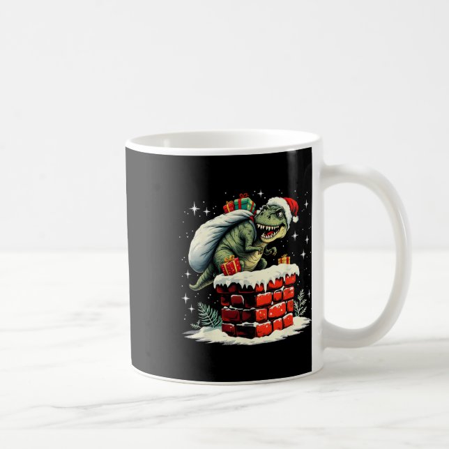 Dinosaur Christmas Santa Xmas  Kaffeetasse (Rechts)