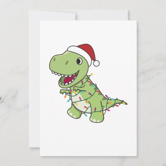 Dinosaur Christmas Snow Winter T-Rex Dino Adult Cl Einladung (Vorderseite)