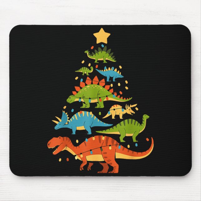 Dinosaur Christmas Tree Dino Trex Dinosaur Lover C Mousepad (Vorne)