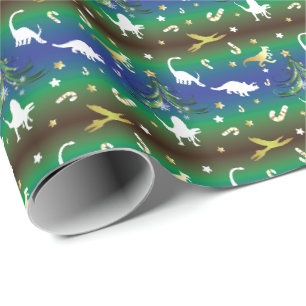 Dinosaur Christmas Tree Geschenkpapier