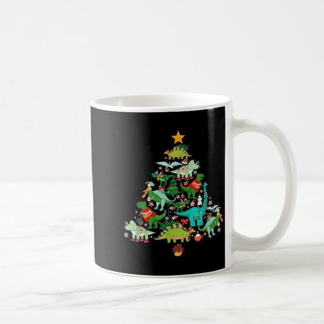 Dinosaur Christmas Tree I Believe In Santa And Din Kaffeetasse (Rechts)