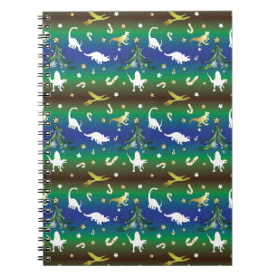 Dinosaur Christmas Tree Notizblock