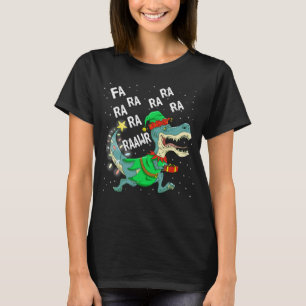 Dinosaur Christmas Tree Rex Fa Ra Ra Rawr Trex Elf T-Shirt