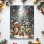 Dinosaur Christmas Tyrannosaur Karte<br><div class="desc">Dieses Design kann in dem Bereich personalisiert werden, der durch das Ändern des Fotos und/oder Textes zur Verfügung gestellt wird. Sie können auch angepasst werden, indem Sie auf Vorlage personalisieren klicken und dann auf die Schaltfläche klicken, um weitere Optionen anzupassen, um die Hintergrundfarbe zu löschen oder zu ändern, Text hinzuzufügen,...</div>