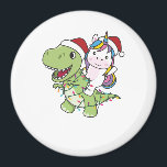 Dinosaur Christmas Unicorn Winter T-Rex Dino Magnet<br><div class="desc">Die T-Rex mit einsamen Weihnachten mit Feenlicht. Die sonnigen Einhornfahrten mit Dinosauriern für die Ferien. Auch lustig für Weihnachten im Juli. Dinos sind niedliche Tiere und perfekt zu Weihnachten.</div>