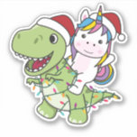 Dinosaur Christmas Unicorn Winter T-Rex Dino Stick Aufkleber<br><div class="desc">Die T-Rex mit einsamen Weihnachten mit Feenlicht. Die sonnigen Einhornfahrten mit Dinosauriern für die Ferien. Auch lustig für Weihnachten im Juli. Dinos sind niedliche Tiere und perfekt zu Weihnachten.</div>