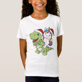 Dinosaur Christmas Unicorn Winter T-Rex Dino T-Shirt