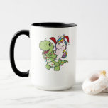 Dinosaur Christmas Unicorn Winter T-Rex Dino Tasse<br><div class="desc">Die T-Rex mit einsamen Weihnachten mit Feenlicht. Die sonnigen Einhornfahrten mit Dinosauriern für die Ferien. Auch lustig für Weihnachten im Juli. Dinos sind niedliche Tiere und perfekt zu Weihnachten.</div>