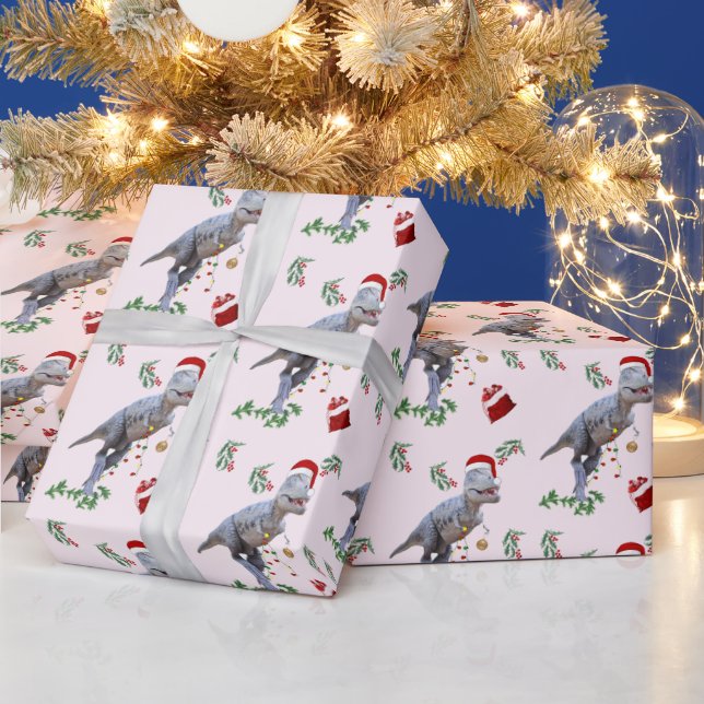 Dinosaur Christmas Wrapping Paper Roll Geschenkpapier (Feiertage)