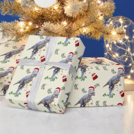 Dinosaur Christmas Wrapping Paper Roll Geschenkpapier