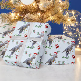 Dinosaur Christmas Wrapping Paper Roll Geschenkpapier