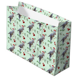 Dinosaur Christmas Wrapping Paper Roll Große Geschenktüte
