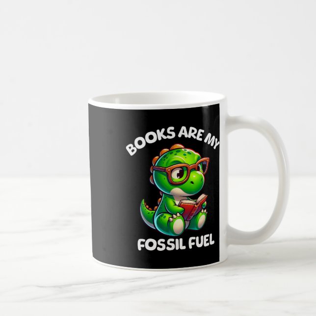 Dinosaur Ck To School Reading Books Funny Quote  Kaffeetasse (Rechts)