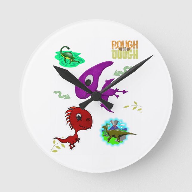 Dinosaur Clock Runde Wanduhr (Vorderseite)